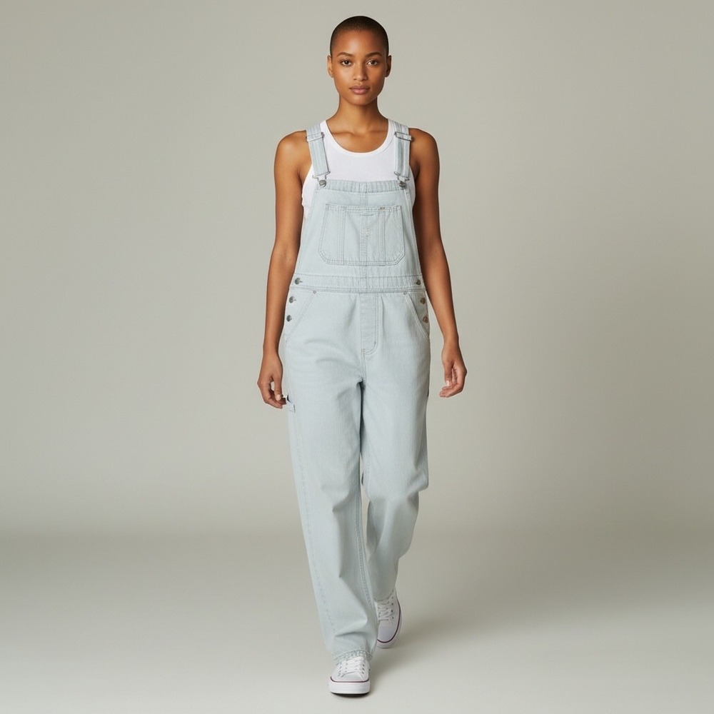 We The Free‎ Denim Overalls Women's XS Light Blue Vintage Inspired Boho Chic